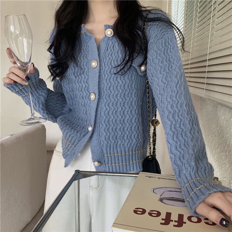 【outer】クルーネックニットカーデ　M26153