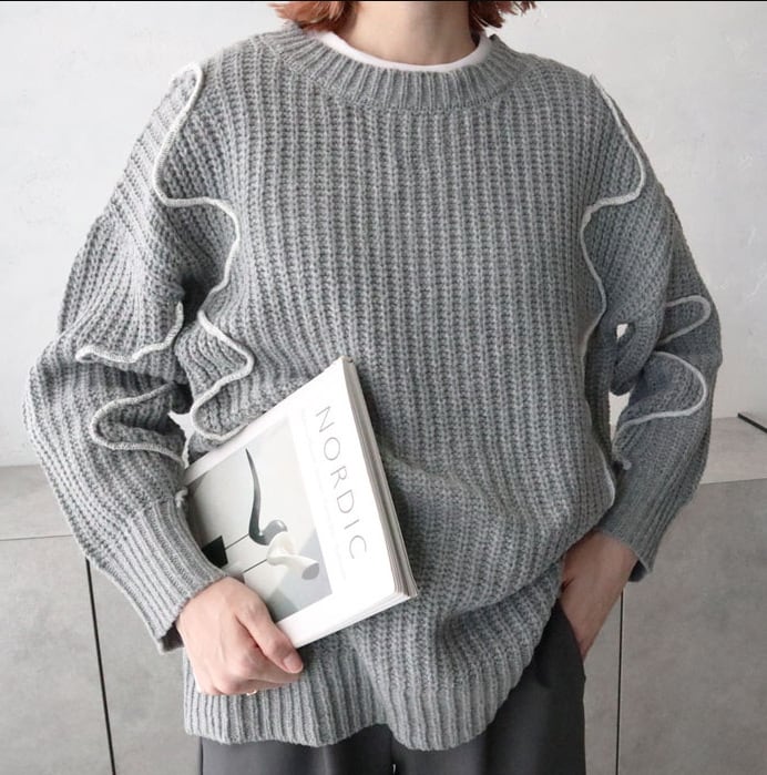【tops】クルーネックニットセーター　M27084