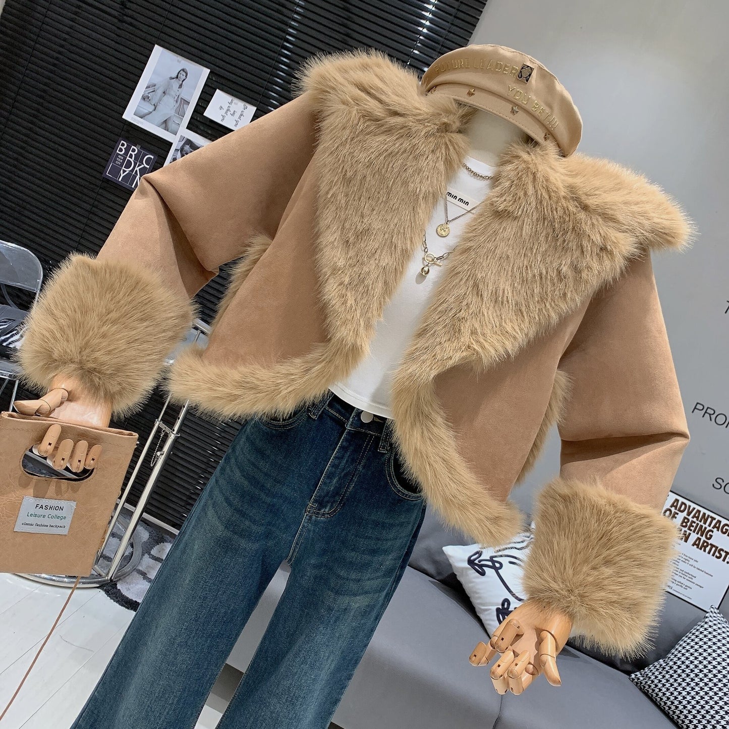 【outer】ファーショートコート　M27912