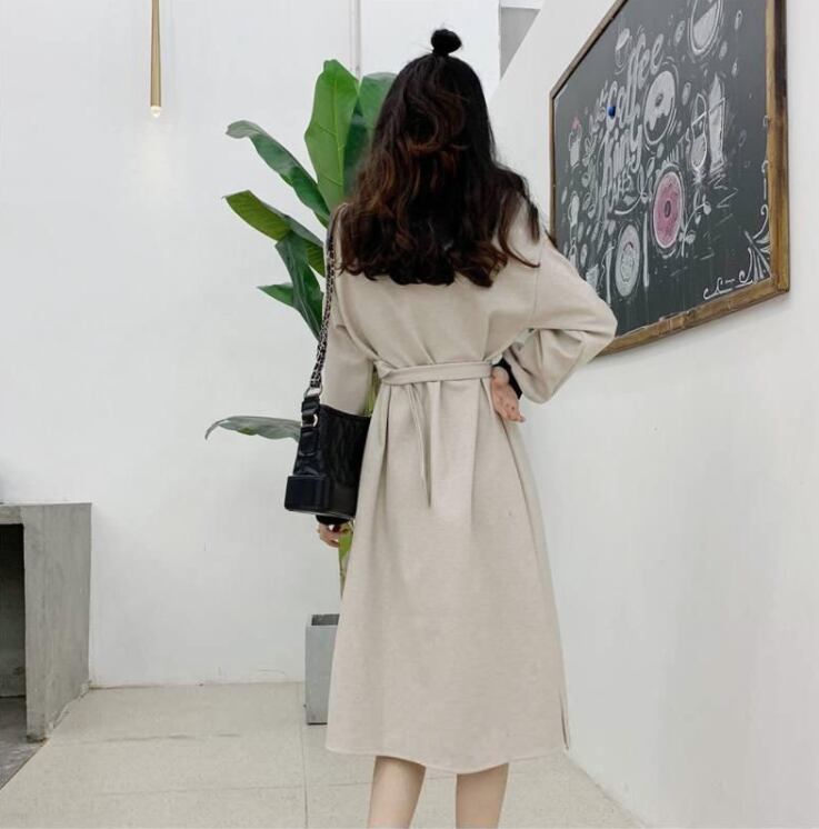 【dress】韓流スタイル好感度UP!気質満点ラウンドネック長袖パーカーワンピース G2001