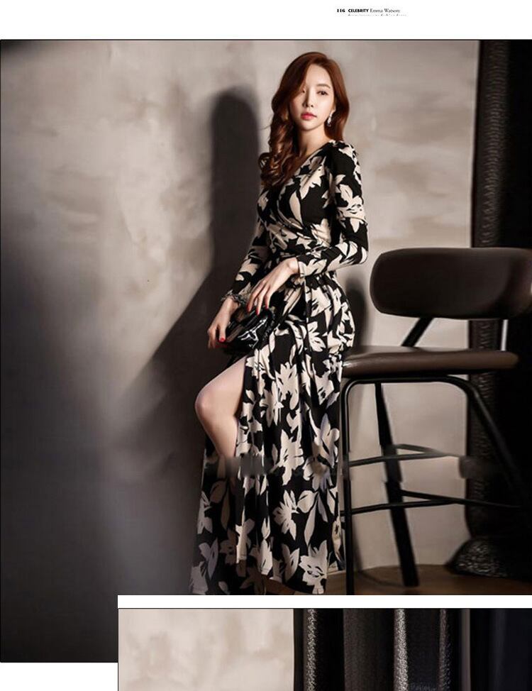 【dress】好感度UP!セクシー気質満点レトロ体型カバー着痩せVネックワンピース G2003