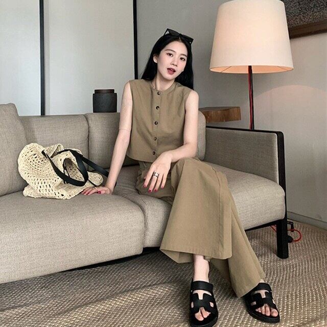 【set】2WAYタンクトップ+ワイドパンツ2点セットF7363