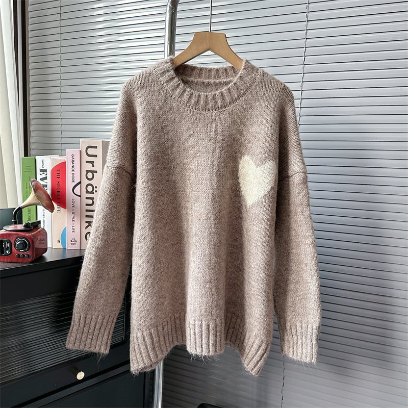 【tops】ハート柄ニットセーター　M18801