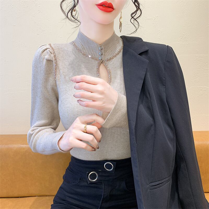 【tops】ビジューニットトップス　M28221