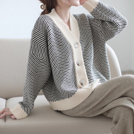 【outer】Vネックニットカーデ　M27225