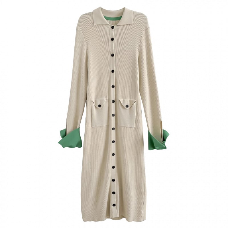 【dress】ボタンデザインニットワンピース　M28786