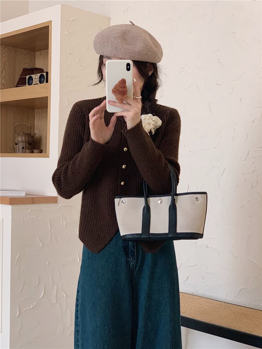 【outer】クルーネックニットカーデ　M18884