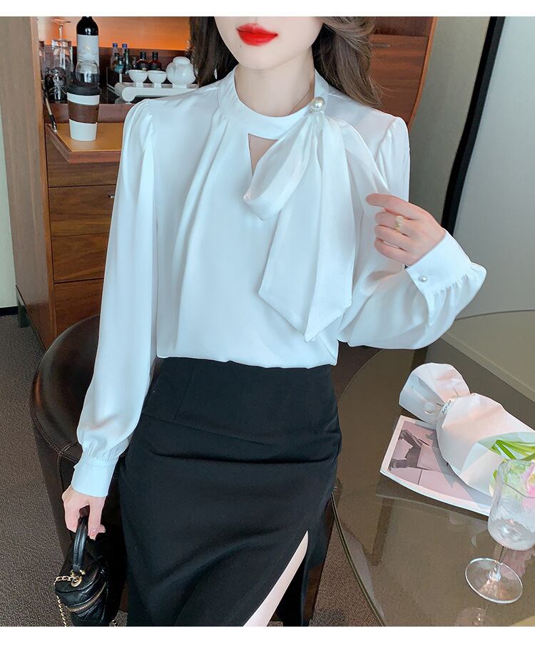 【tops】リボン付きブラウス　M29120