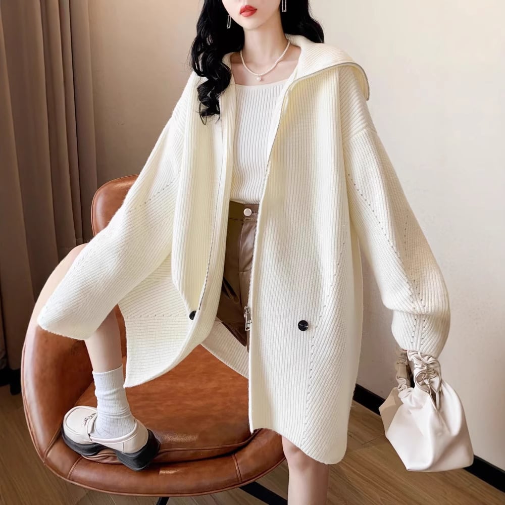 【outer】ファスナーニットカーデ　M28487