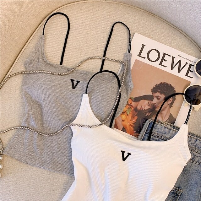 【tops】2色ニットキャミソールF7366