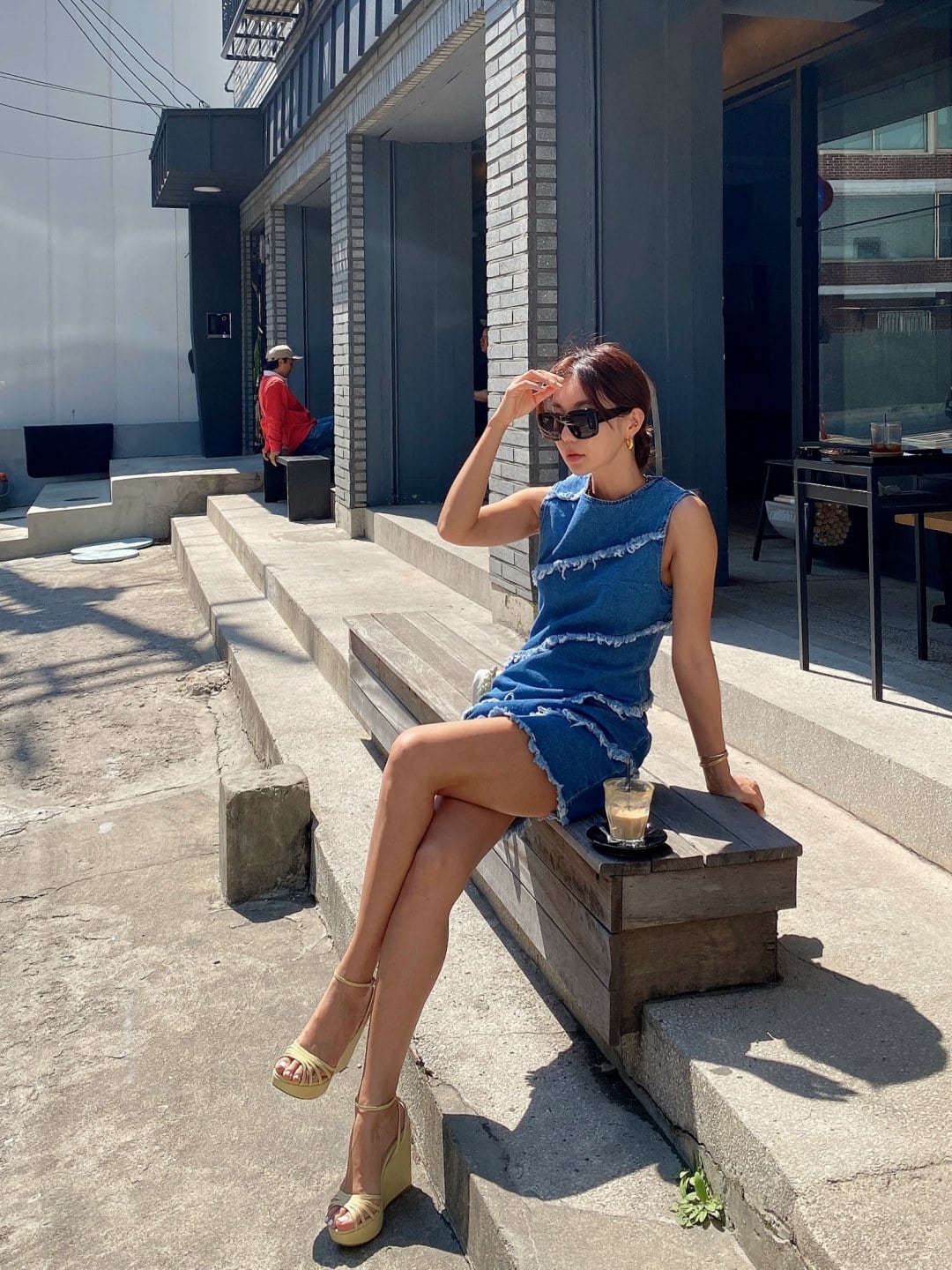 【dress】ノースリーブデニムワンピース　M23984