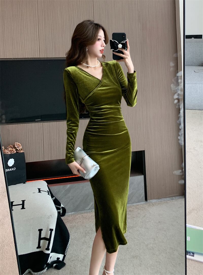 【dress】Vネックデートワンピース　M28202