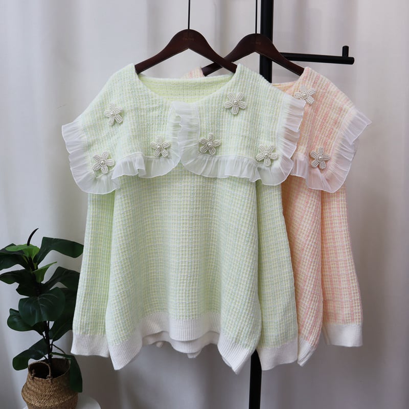 【tops】ドールカラーニットセーター　M25439
