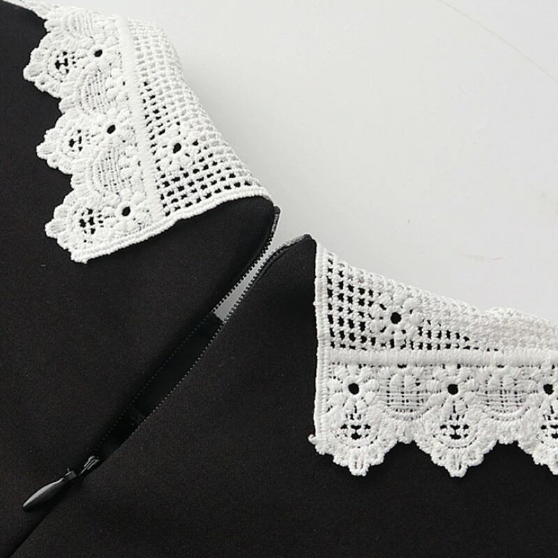 【tops】レースドッキングペプラムブラウス Q7074