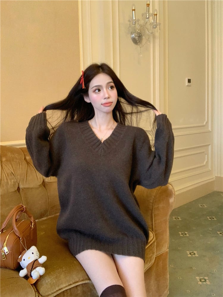 【tops】Vネックニットセーター　M28008
