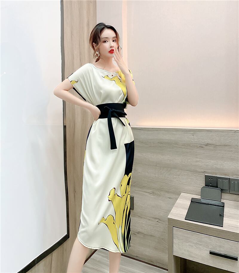 【dress】オシャレ度満点〜!気質満点レトロ切り替えフェミニンフランス風プリントワンピース G6408