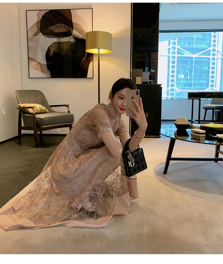 【set】キャミワンピース+メッシュワンピース２点セットG21489