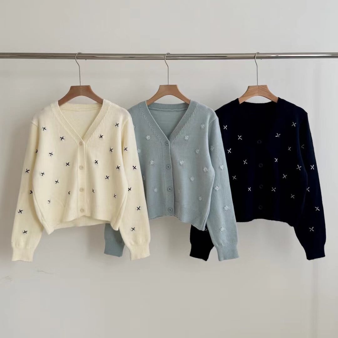 【outer】Vネックニットカーデ　M25925