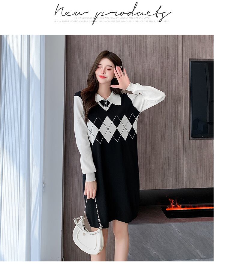 【dress】ドッキングニットワンピース　M18690