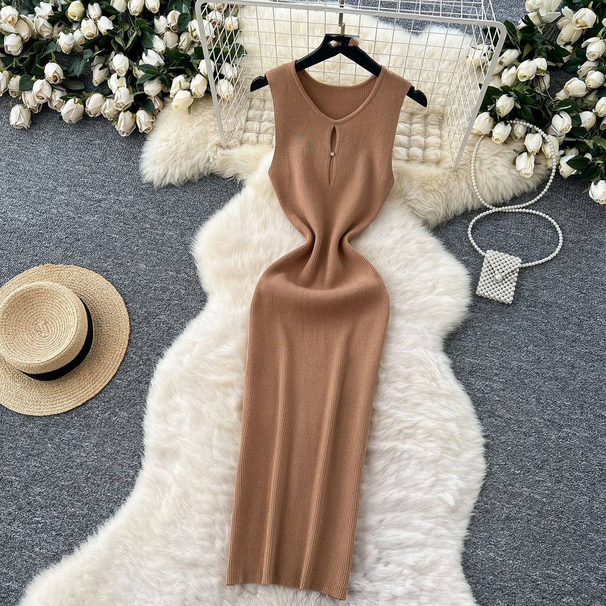 【dress】ノースリーブニットワンピース　M29709