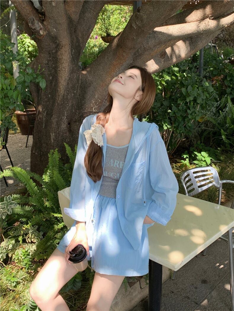 【set】ブラウスアウター+キャミソール+ショートパンツ3点セットG21290