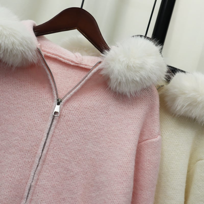 【outer】フードファーニットカーデ　M27439