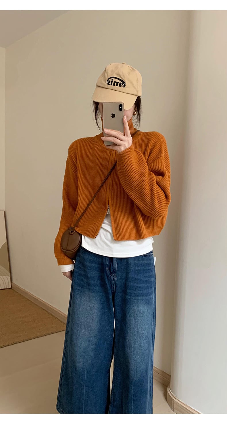 【outer】ファスナーニットカーデ　M28916
