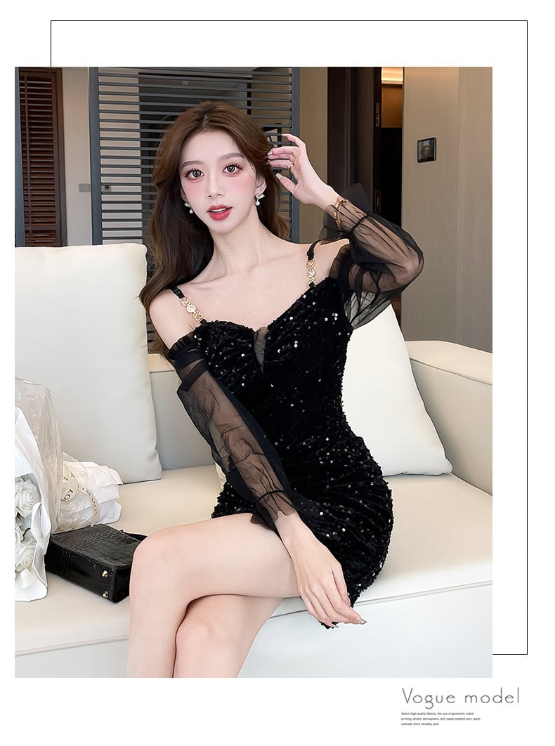 【dress】ビジュードッキングデートワンピース　M28232