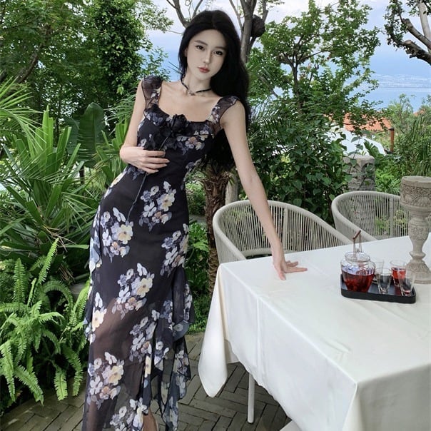 【dress】花柄キャミワンピース　M25306