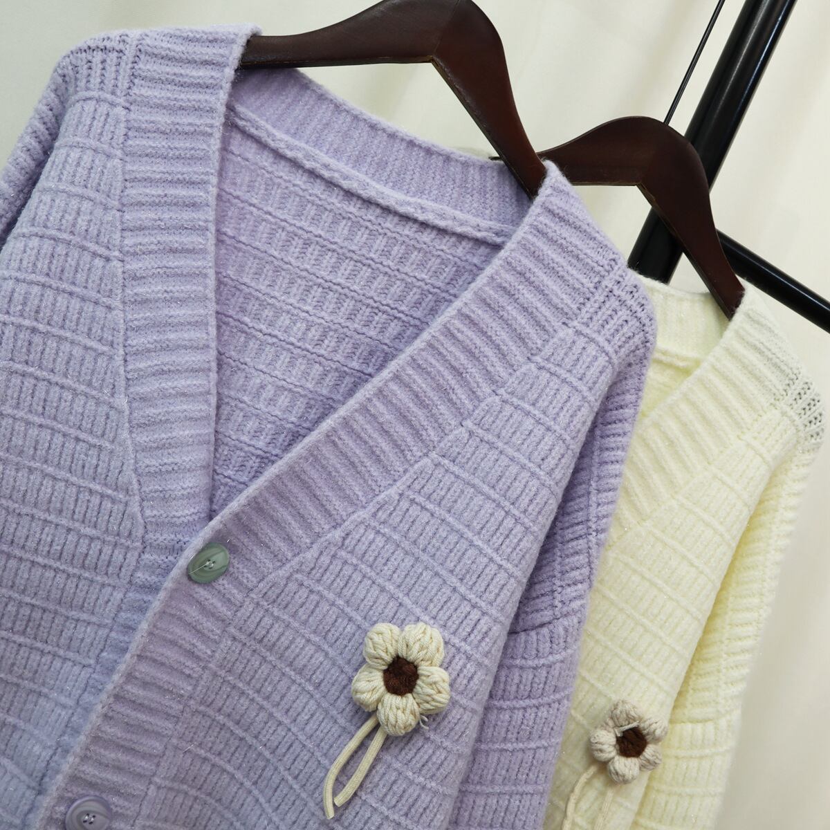 【outer】Vネックニットカーデ　M18707
