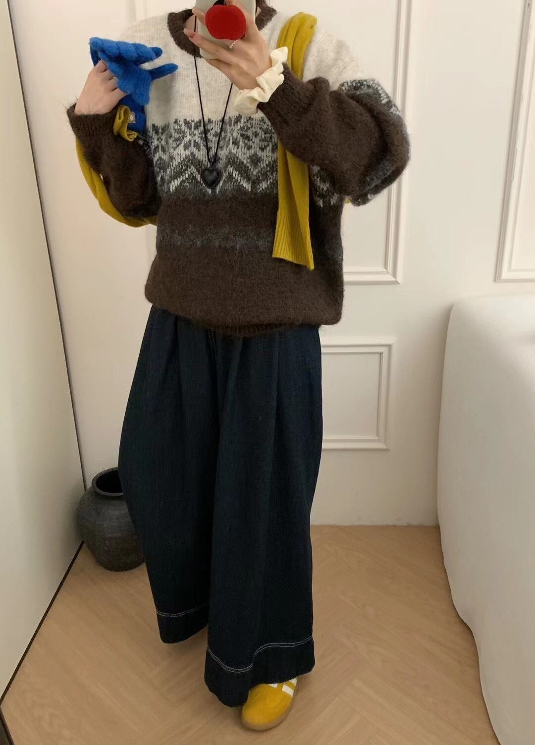 【tops】ジャカードニットセーター　M27106