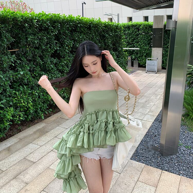 【tops】フリルドッキングベアトップ　M29986