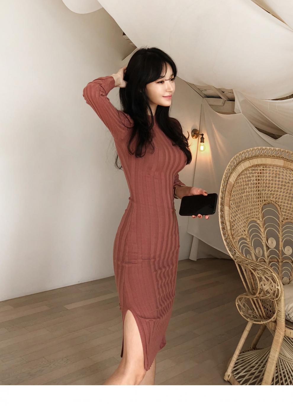 【dress】スリットワンピース　M19052