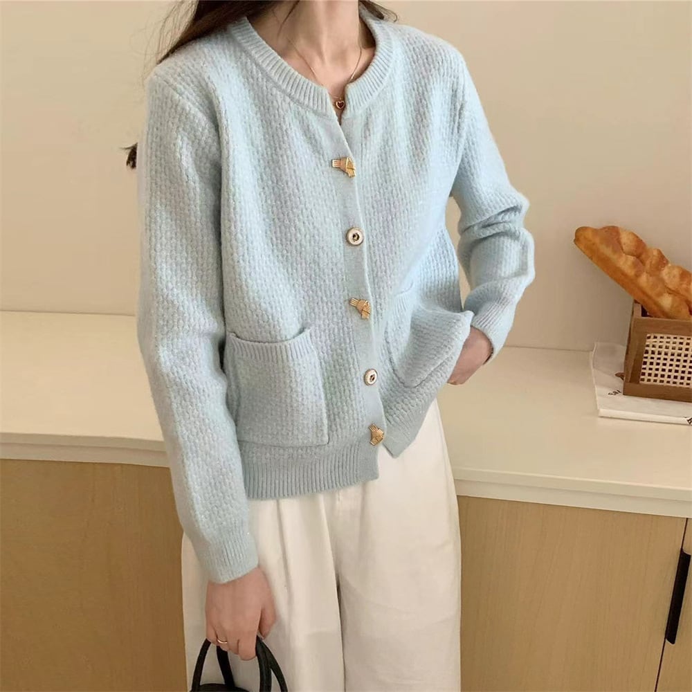 【outer】クルーネックニットカーデ　M25982