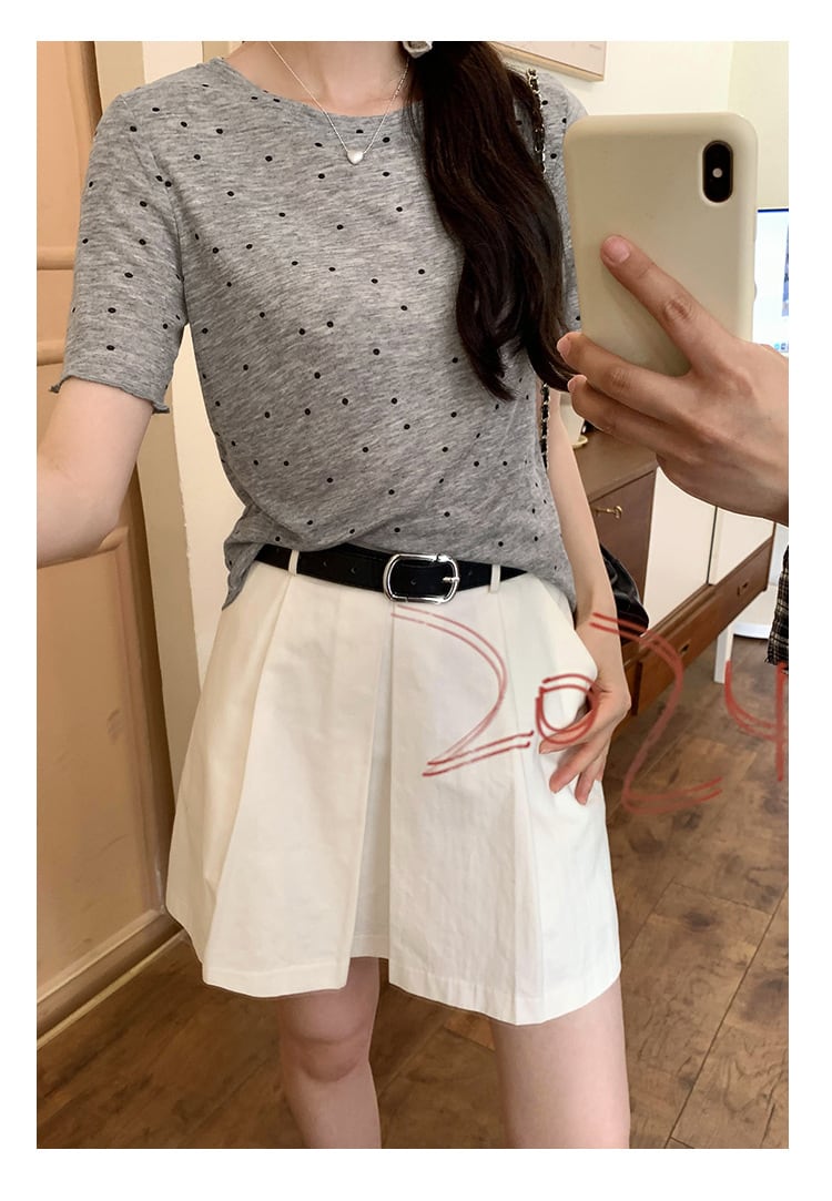 【tops】ドット柄Tシャツ　M24822