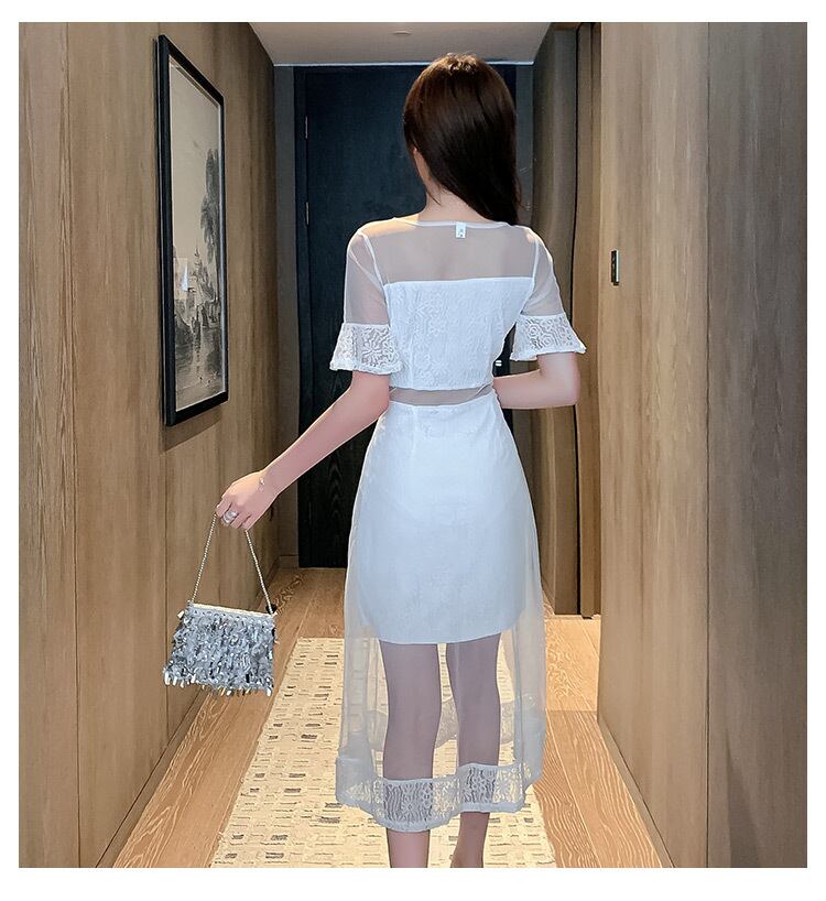 【dress】韓国風気質満点スウィート切り替え着痩せハイウエストワンピース G0271