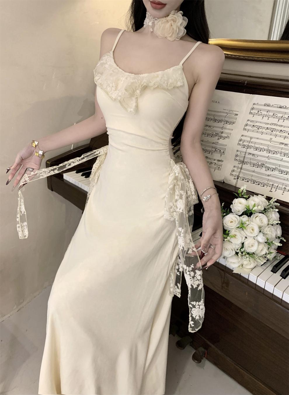 【dress】レース切り替えキャミワンピース　M30005