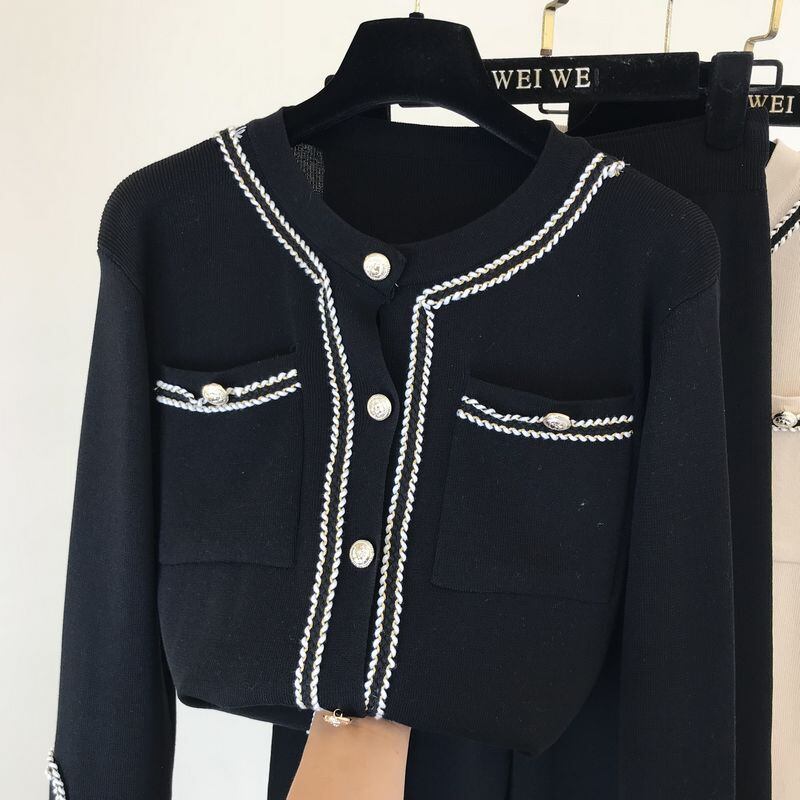 【set】ファッション!気質満点レトロニットカーディガン+ガウチョパンツオシャレ２点セット G3083