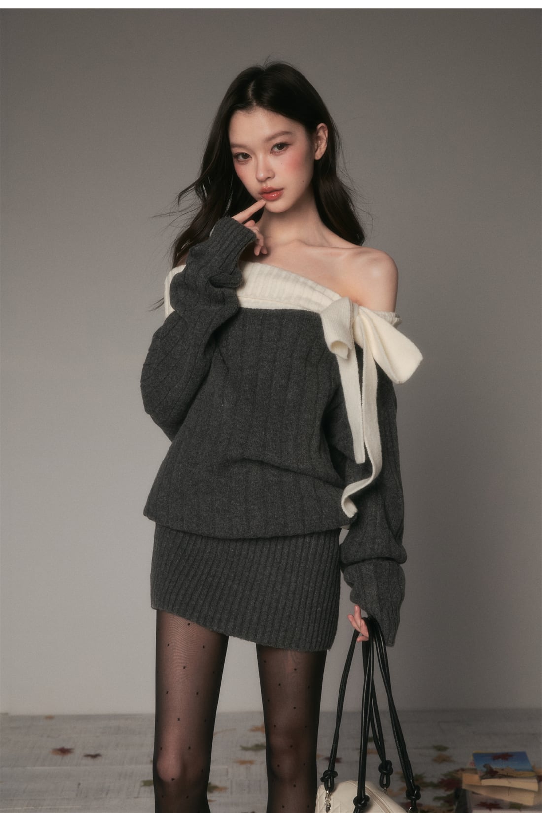 【dress】オフショルリボンミニワンピース　N3482