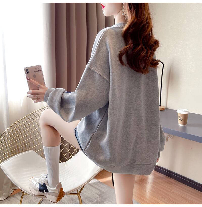 【tops】必ず目を引く秋新作〜3色ラウンドネック長袖ファッション配色英字柄着回しパーカーF0729