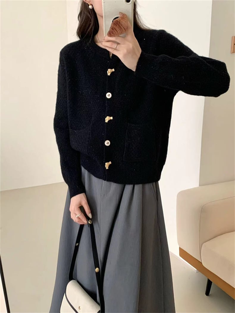 【outer】クルーネックニットカーデ　M25982