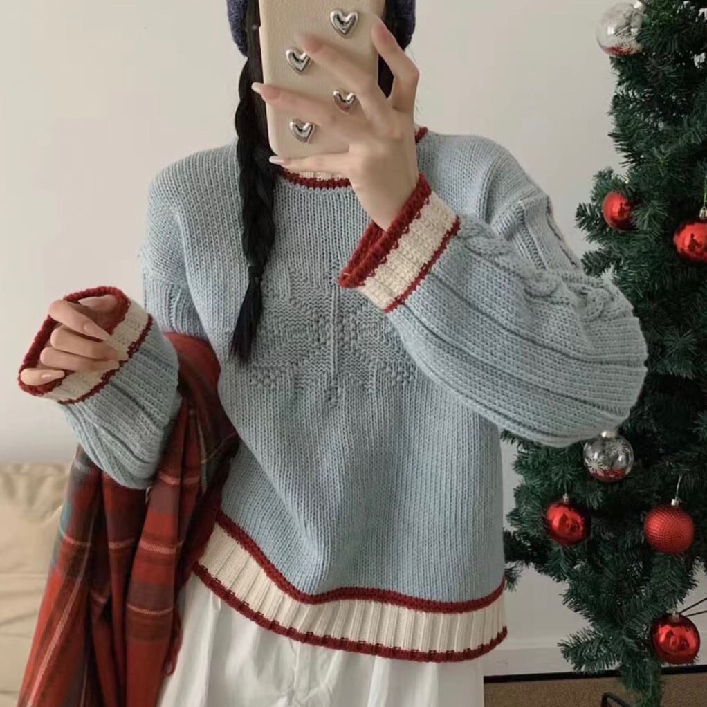 【tops】クルーネックニットセーター　M28905