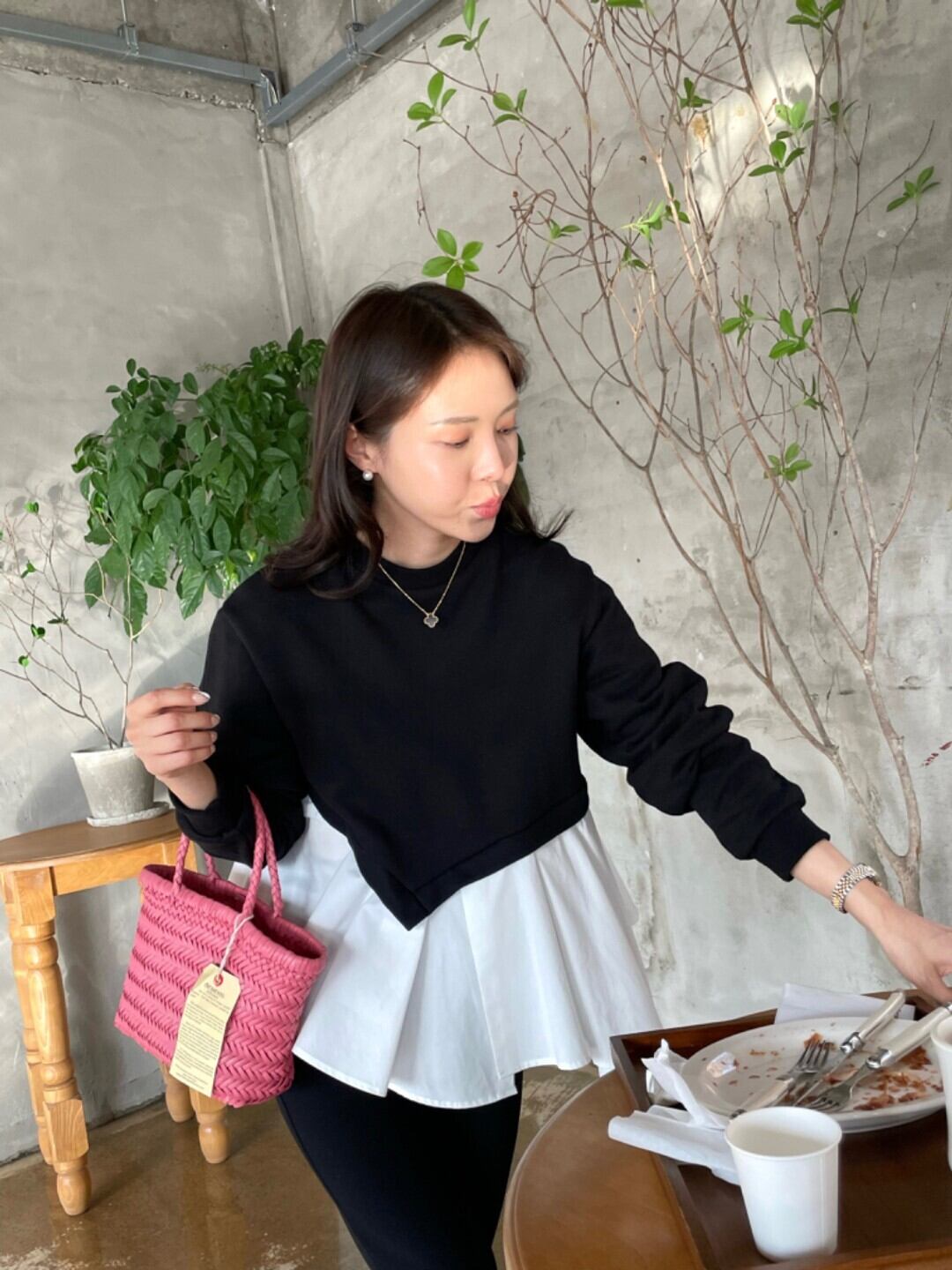 【tops】フリルドッキングパーカー　M18419