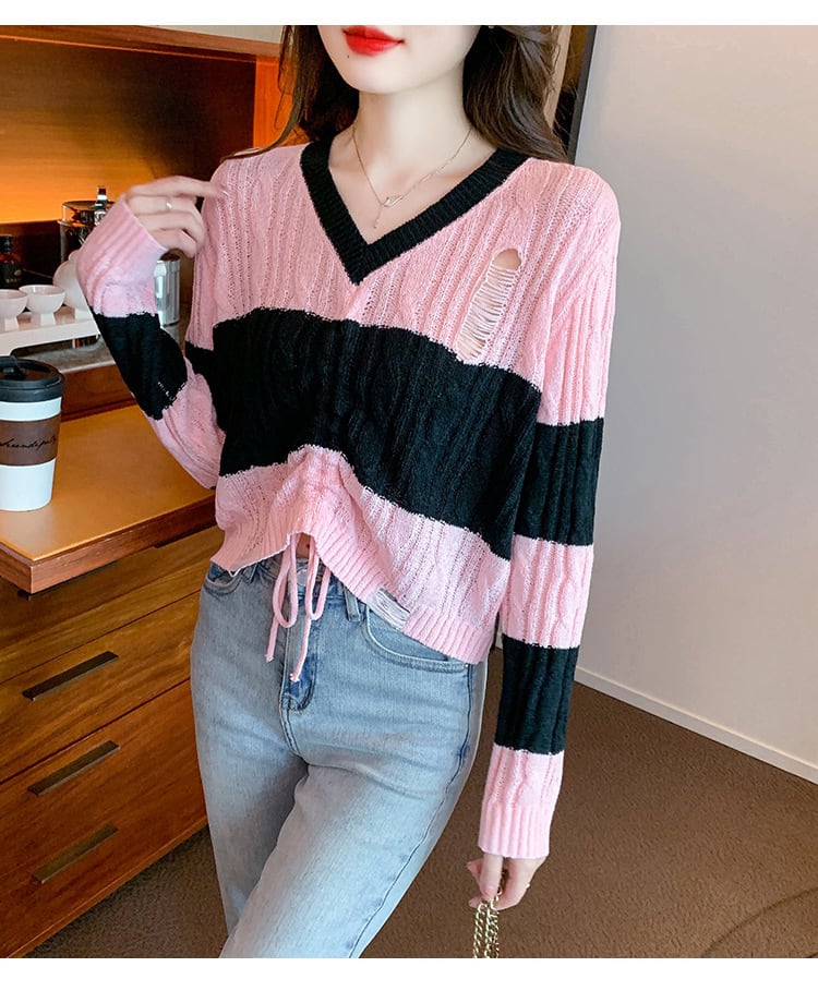 【tops】カットワークニットセーター　M25768