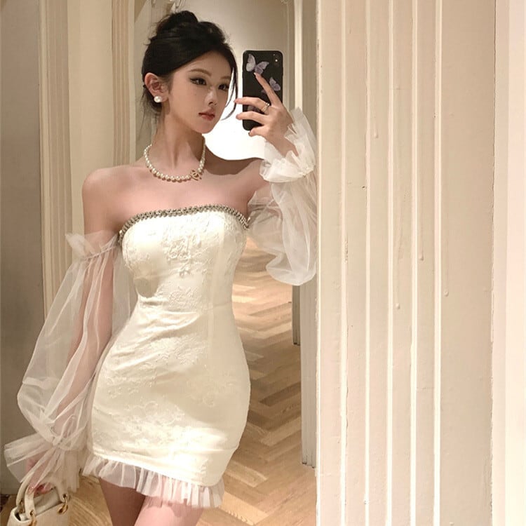 【dress】ボートネックデートワンピース　M29659