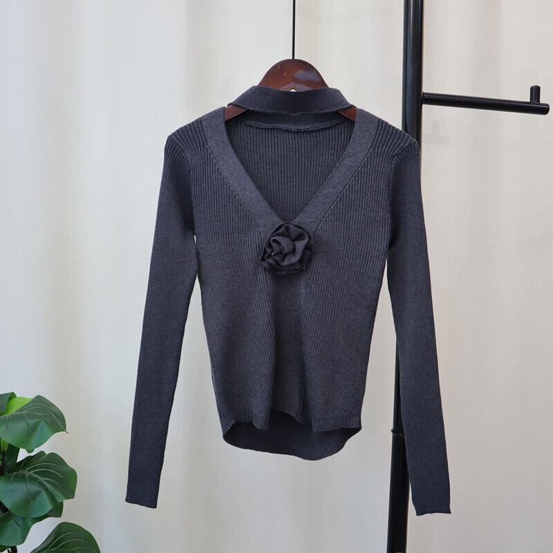 【tops】立体フラワーニットトップス　M28631