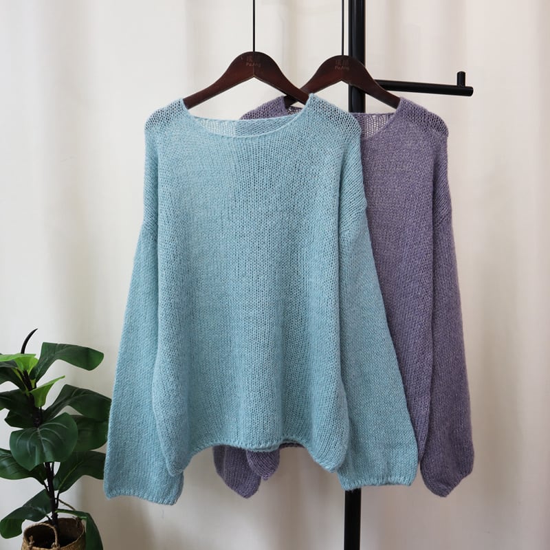 【tops】クルーネックニットセーター　M25505