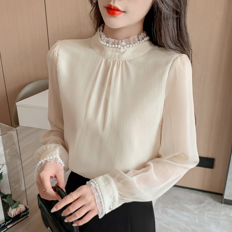 【tops】レースシャツトップス　M25402