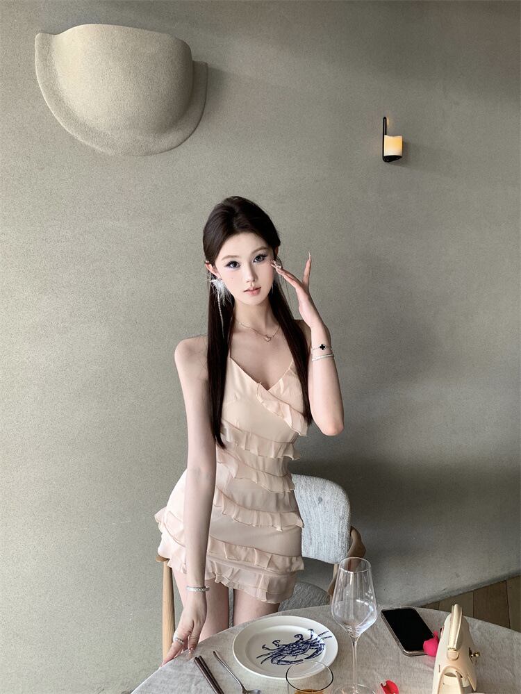 【dress】フリルホルターネックワンピース　M29662