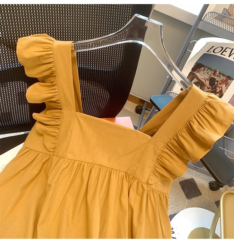 【tops】2色フレンチスリーブタンクトップF7503